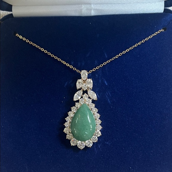 Camrose & Kross Jewelry - Camrose&Kross JBK Gold, Green Aventurine Pendant Necklace